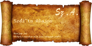 Szüts Alajos névjegykártya